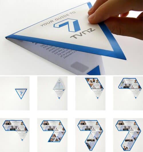 triangular brochure