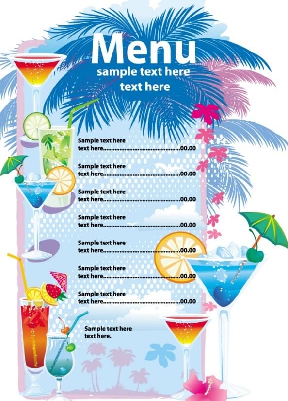 vector-summer-drinks-menu