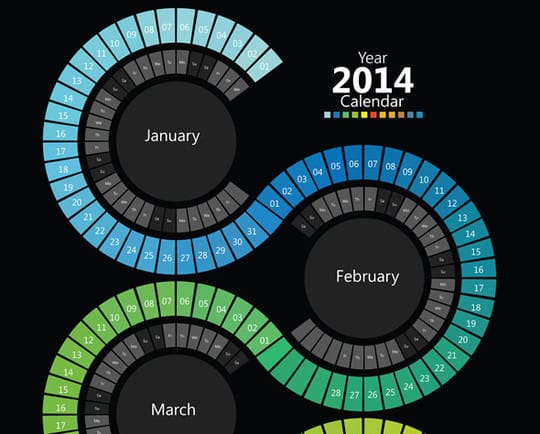 desain kalender kreatif : ular tangga